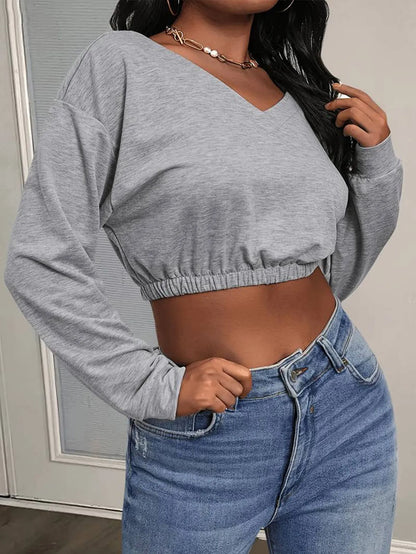 Long Sleeve Crop Sweatshirt "Bia"